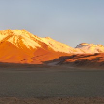 The Cerros Tres Cruzes at sunset. The highest point (6746 meters) is left (without snow)